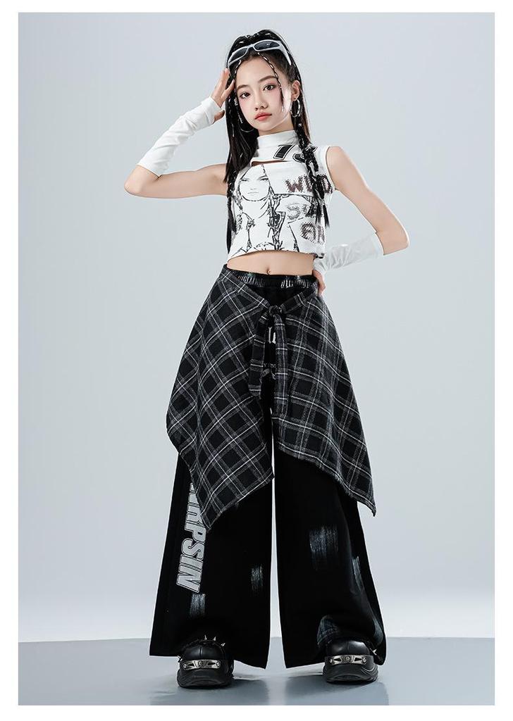 Trendy Girls' Jazz & Hip Hop Dance Crop Top Performance Costume