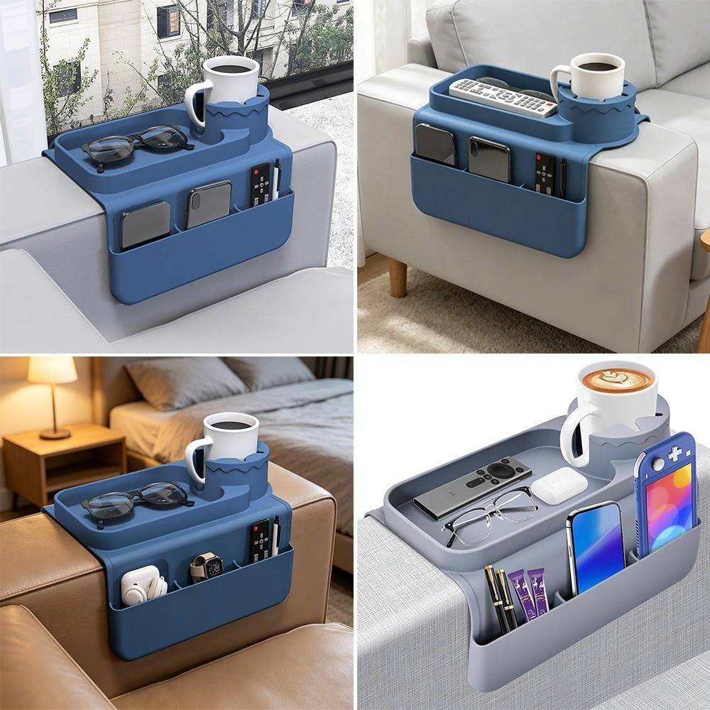 Non-Slip Sofa Armrest Tray Silicone Armrest Storage Box New Sofa Cup Holder Living Room Use