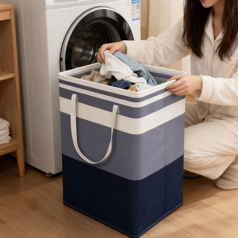 Cesto portabiancheria in tessuto autoportante con manici robusti e grande capacità, perfetto per organizzare i vestiti in camera da letto, bagno, dormitorio
