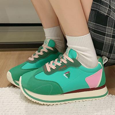 Damenschuhe 2024 Neue Schnürschuhe Damen Vulkanisierte Schuhe Frühling Herbst Gemischte Farben Outdoor Flach Lässig Bequeme Laufschuhe