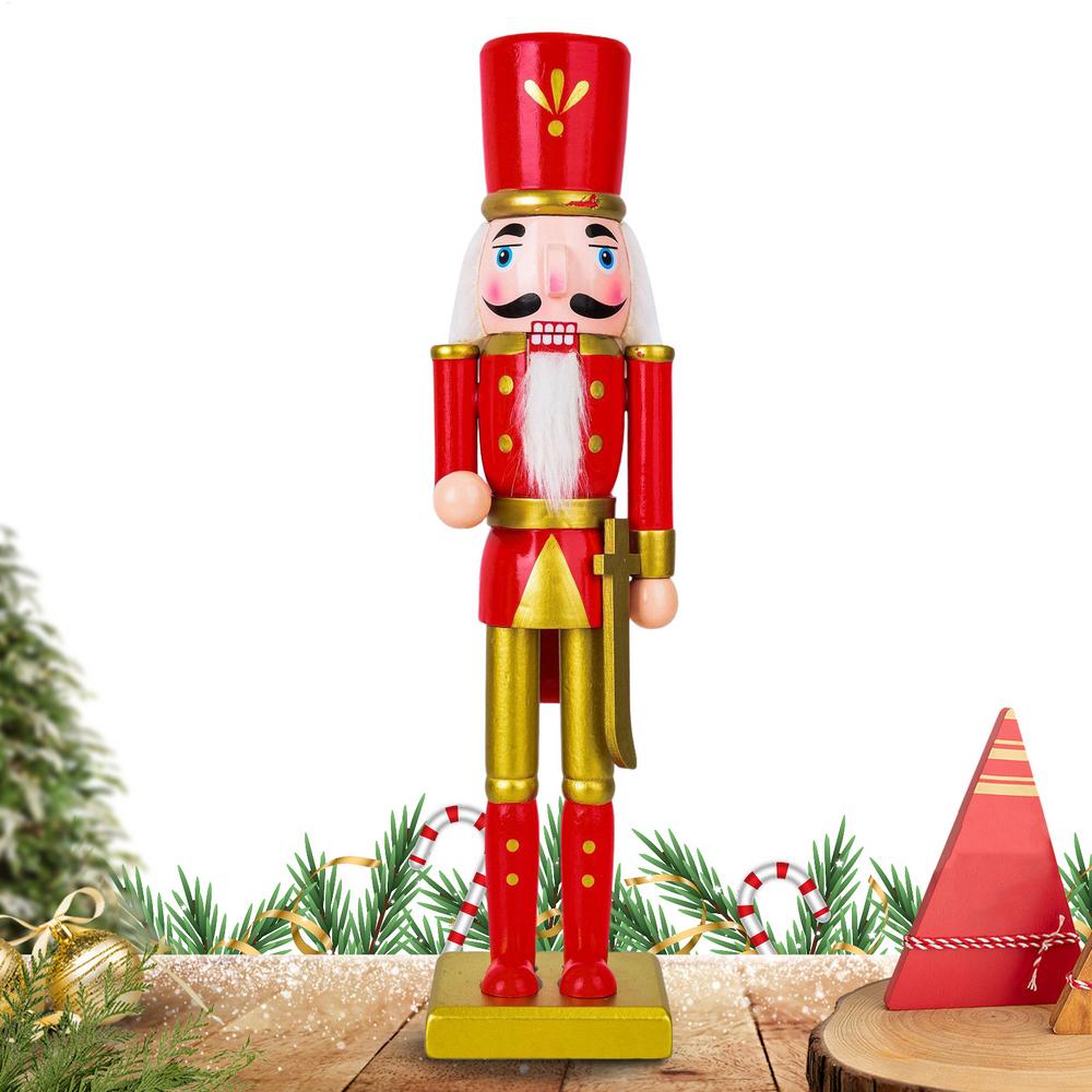 Деревянный Рождественский Щелкунчик Солдат Деревянные Фигурки Щелкунчика Солдат Праздничная Статуэтка Принадлежности для Вечеринки Для Каминной Полки