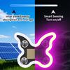 Solar Energy Car LED Butterfly Ambient Interior Light Wireless Windshield Warning Light RGB USB Charging Car Motorcycle Decorati