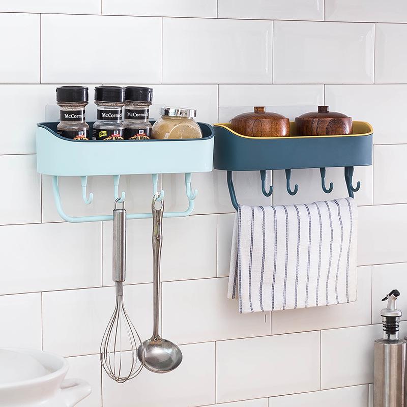 Bathroom Storage Organizer for Cosmetics Shower Rack Shelf Kitchen Organization Wall Mount Holder Spice Accessories Items
