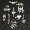 Elf Skull Alloy Pendant: Cross Punk Style Halloween Charm Jewelry Accessory