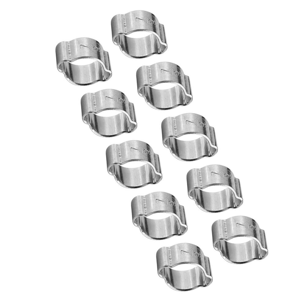 10pcs Iron Zinc Plated Double Ear Hose Clamps Two Ear Adjustable Hose Clamps Pipe Clamping