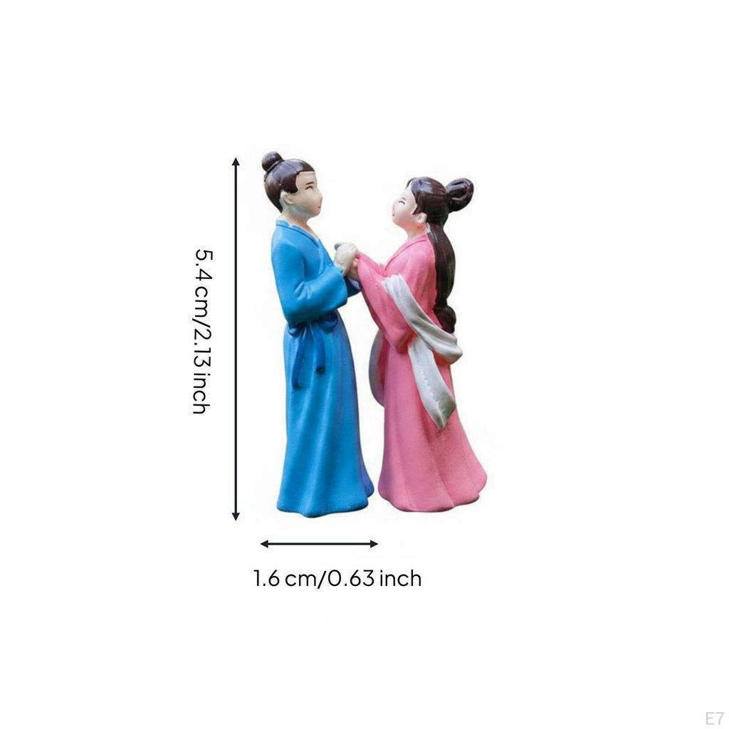 Couple Figurine Cute Design Miniature People Figures Handmade Fairy Garden Miniatures for Potted