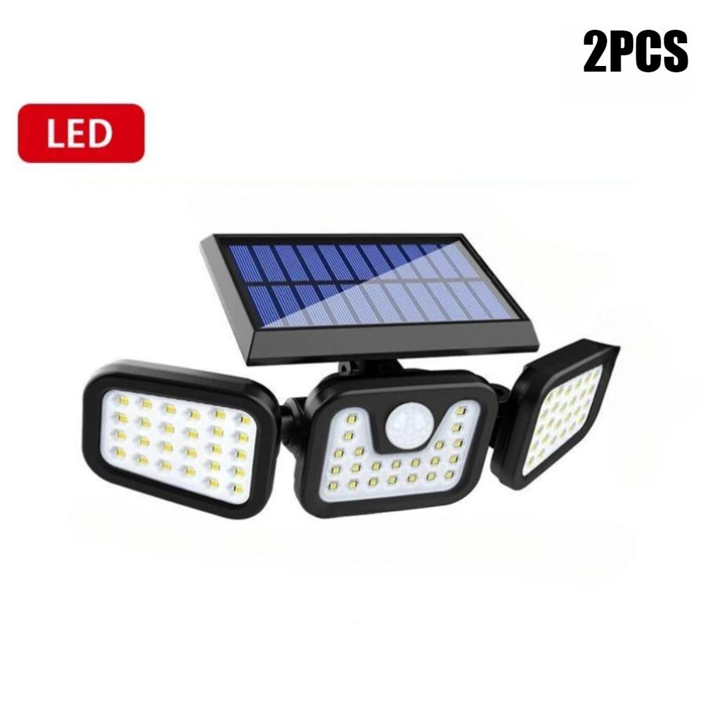 Solar Powered Outdoor Motion Sensor with Adjustable Head for Human Body Sensing Lighting for Garages Porches Streetlights