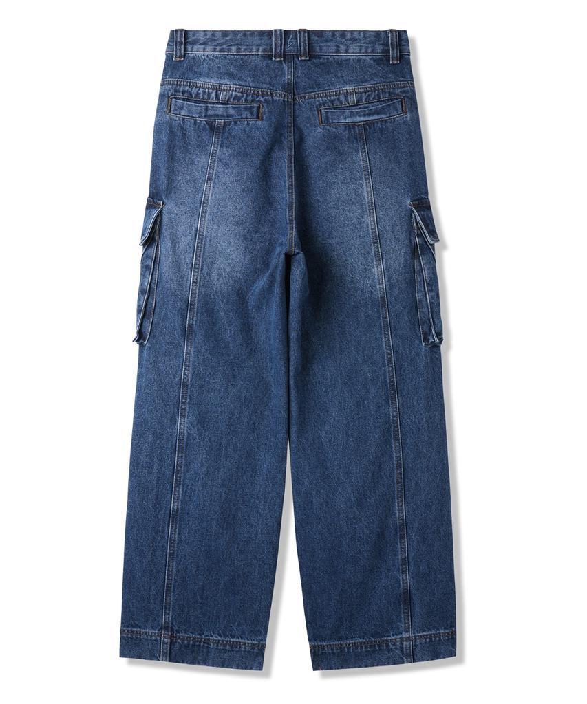 BAKKEN [Men] Denim Cargo Wide Pants Bk8925 (2 Colors)