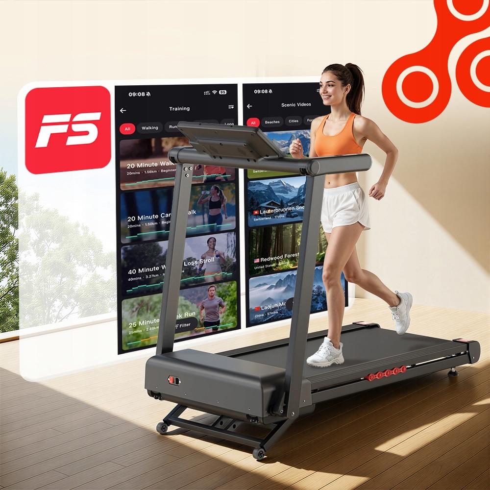 Bieżnia Elektryczna Składana Domowa Z LED App Dla 150kg 1-16 Km/h Do 1-18%