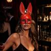 Fashionable Rabbit Ears Mask Halloween Bunny Mask, Cosplay Face with Long for Ears, Lightweight Plastic Cushion Masquerade Party Costume Comfortable