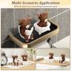 2 Pcs Scottish Highland Cow Resin Figurines Funny Bathing & Reading Highland Cow Statue for Office Bathroom and Home Decoration