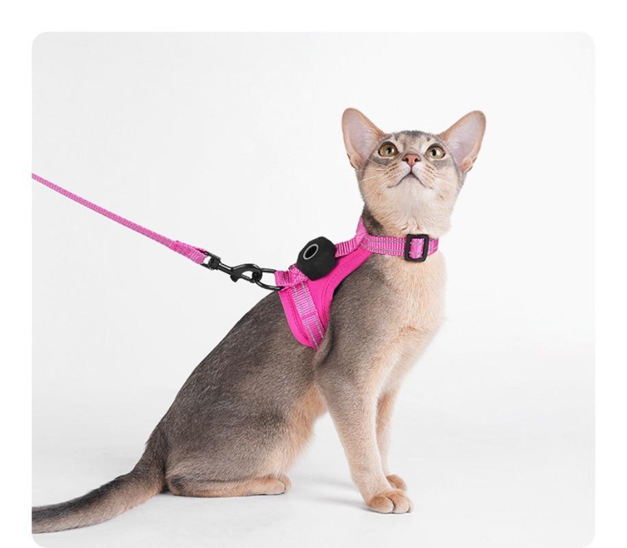 Light Soft Cat Harness Anti‑Escape Pet Chest Back Strap Support Locator Installation Anti‑Lost Adjustable Walking Harness for Kitten Cat