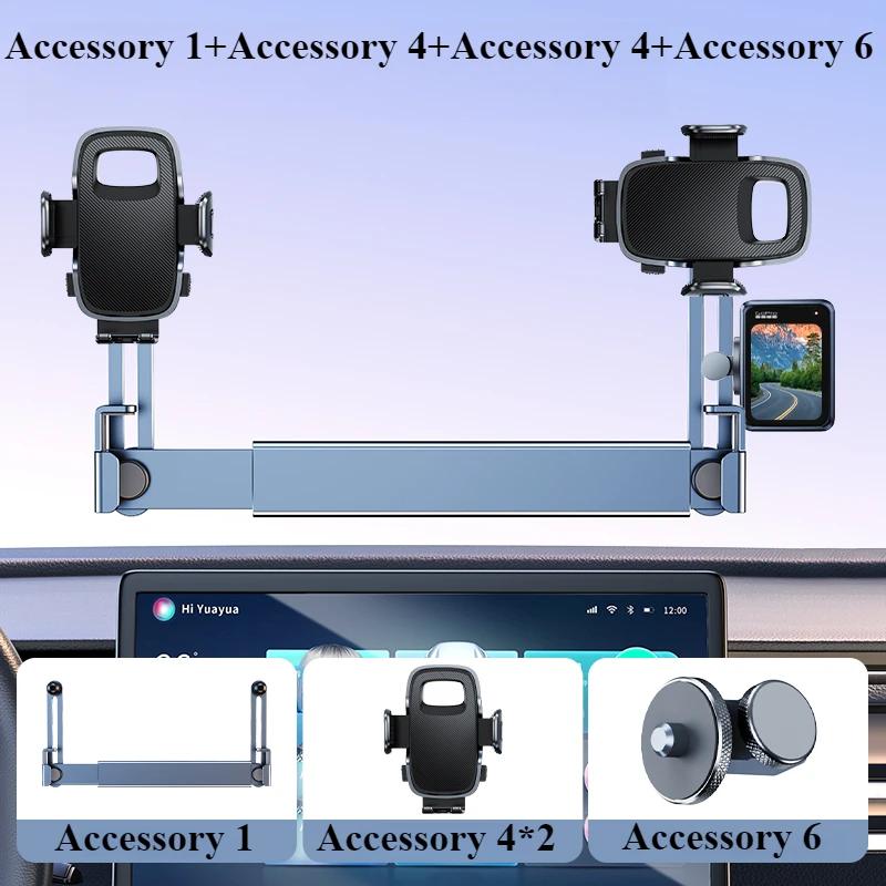 Oatsbasf Dual-position Car Screen Phone Holder Stand Aluminum Adjustable for Tesla Model 3 Highland Y Universal Car Accessories