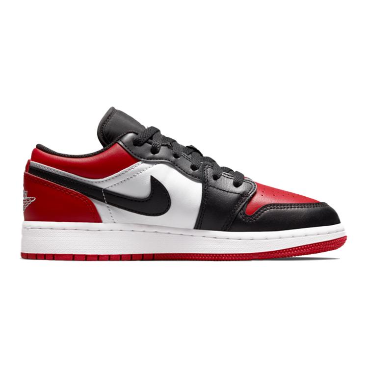 New Jordan 1 Low Bred Toe GS 553560-612