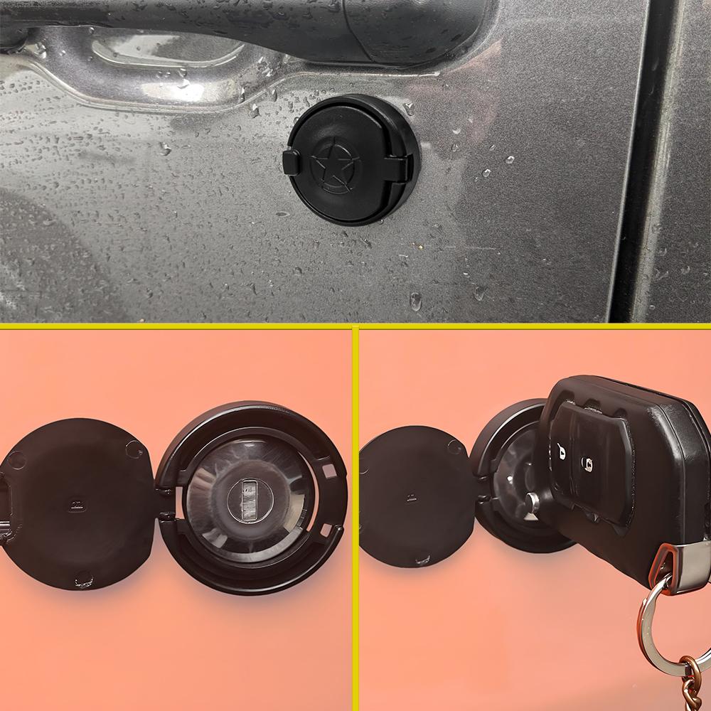 Car Door Lockhole Protect Cover Trim For Jeep Wrangler TJ JK JL Gladiator JT Keyhole Antirust Cap Exterior Parts Accessories