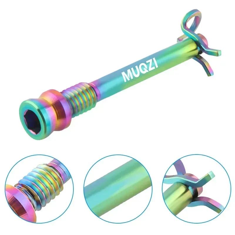 2pcs Titanium Bolts Bicycle Disc Brakes Caliper Lightweight Mounting Screws Road MTB Disc Brake Pad Bolts with Fixing Clip
