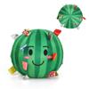 Cute Watermelon Squeaky Dog Toy Ball, Soft Plush Pet Chew Toy with Sound for Puppy Cat, Interactive Boredom Relief Pet Toy