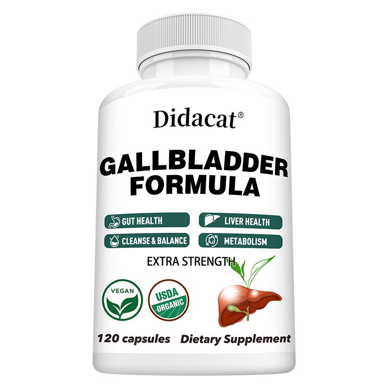 Gallbladder Formula Extra Strength, USDA Organic 120 Capsules for Liver & Gut Health Supplement