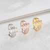 Women's Ring Stainless Steel Filigree Flower Gold Party Finger Rings Love Jewelry Anniversary Gifts for Women Femme