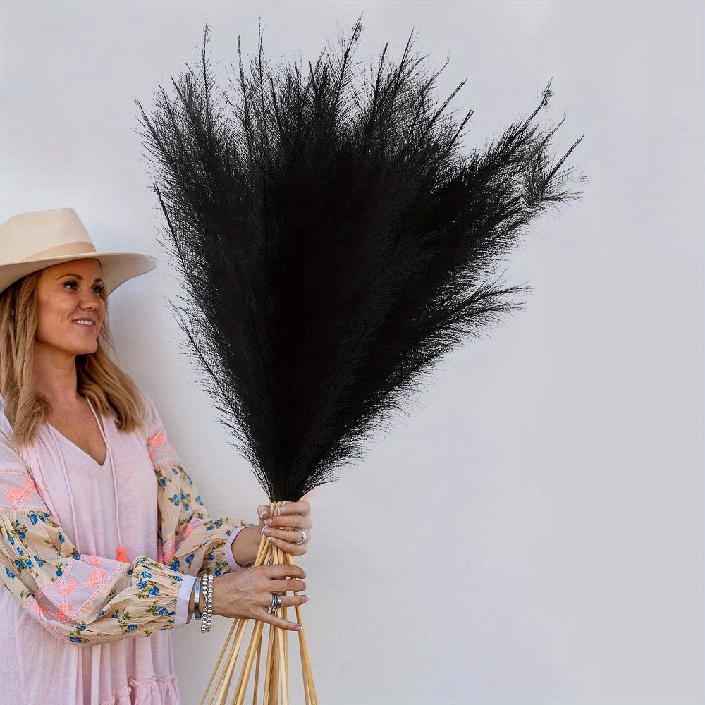 

4 шт. стебли, большие искусственные пампасы высотой 110 см, искусственные пампасы, цветочные искусственные пампасы, ветки травы, растения для домашней кухни, декор в стиле бохо чёрный