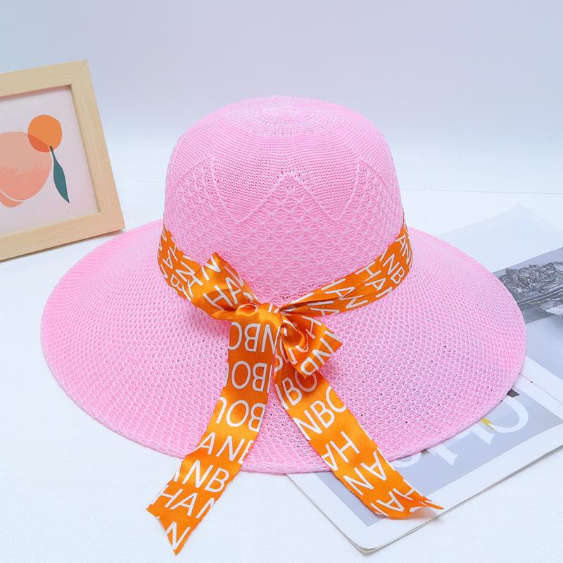 New Straw Hat Women's Outdoor Sunshade Sunscreen Hat Big Brim Trendy Vacation Beach Hat Breathable Cool Hat