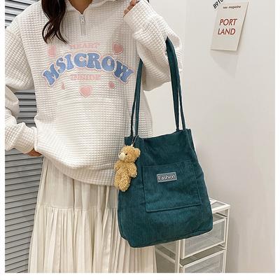 Women's Bag Corduroy Autumn and Winter New Portable Women's Bag Literary and Artistic Style Niche Student Schoolbag Large-capacity Women's Bag