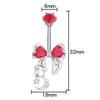 Shiny Crystal Bow Stars Moon Belly Button Rings Dangle Stainless Steel Navel Piercing Jewelry for Women Birthday Gift