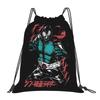 Custom Kamen Riders Drawstring Bag Women Men Foldable Sports Gym Sackpack Anime Shopping Storage Backpacks