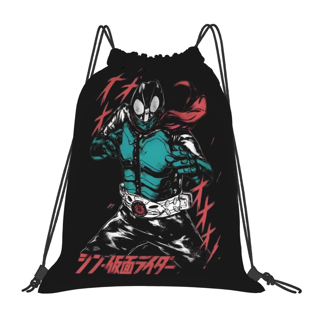 Custom Kamen Riders Drawstring Bag Women Men Foldable Sports Gym Sackpack Anime Shopping Storage Backpacks