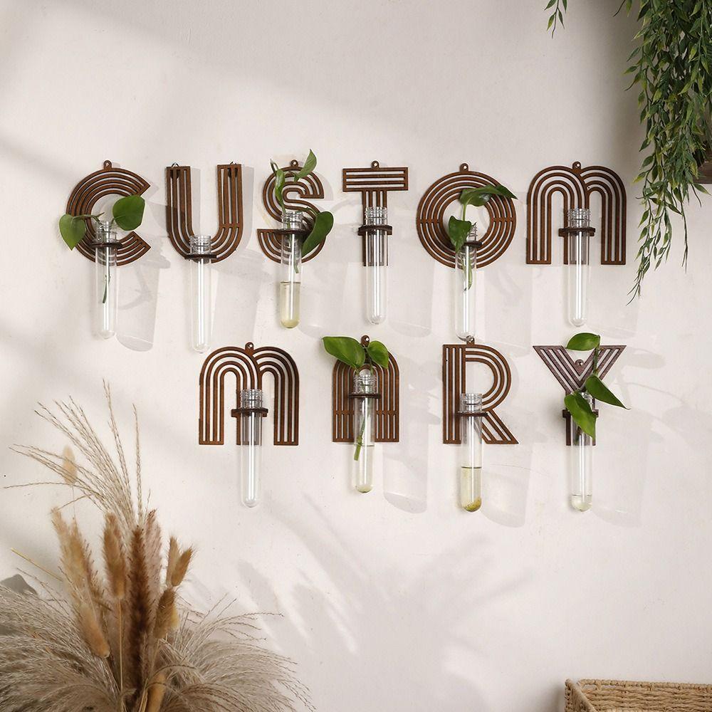 Home Ornaments Hydroponic Planter Shelf Wooden Wall Decoration Wall Mounted Planter Plant Lover