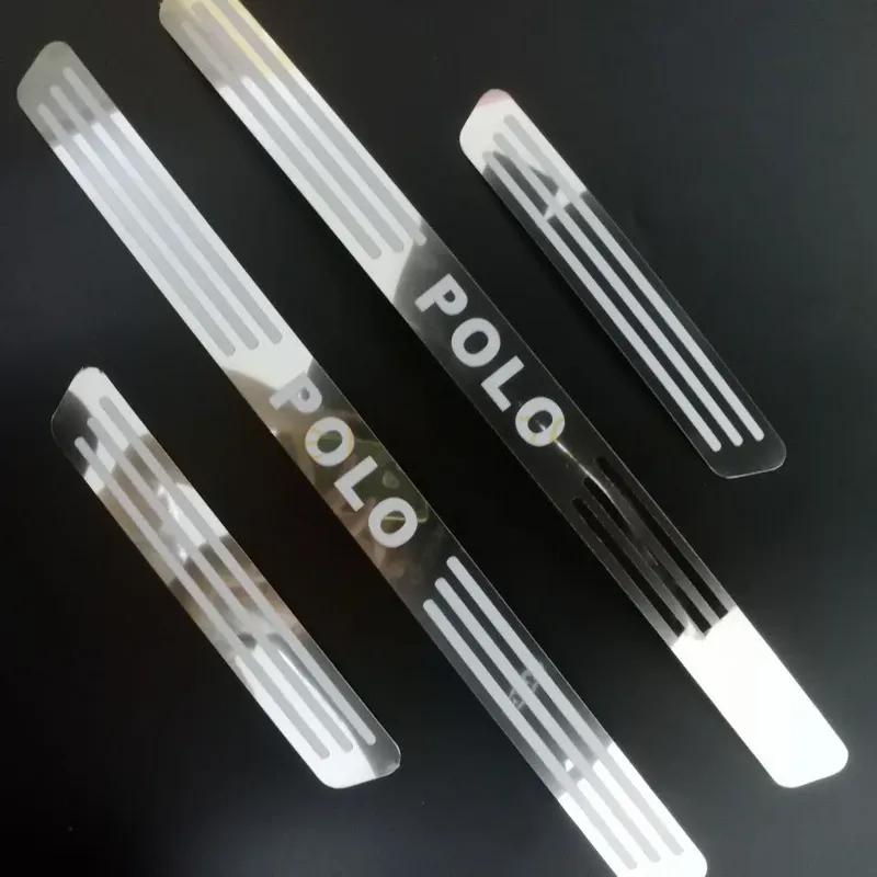 Stainless Steel Scuff Plate Door Sill Trim Car Accessories For Volkswagen VW POLO 2010 2011 2012 2013 2014 2015 2018