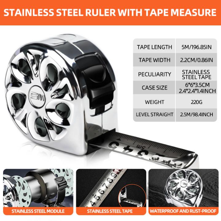 

AIRAJ 5M рулетка из нержавеющей стали выдвижная высокоточная профессиональная метрическая измерительная линейка для деревообработки и строительства