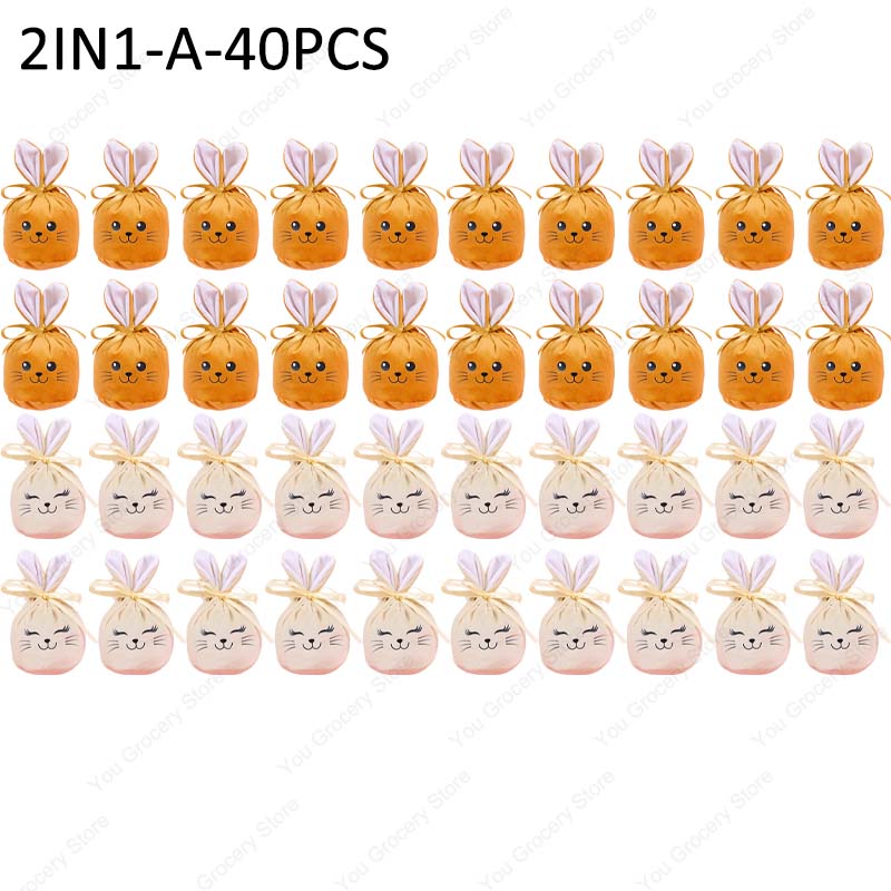 Ears Lucky Bag Easter Gift Bag Rabbit Smiling Face Hot Stamping Craft Wedding Candy Bag Wedding Candy Box Party