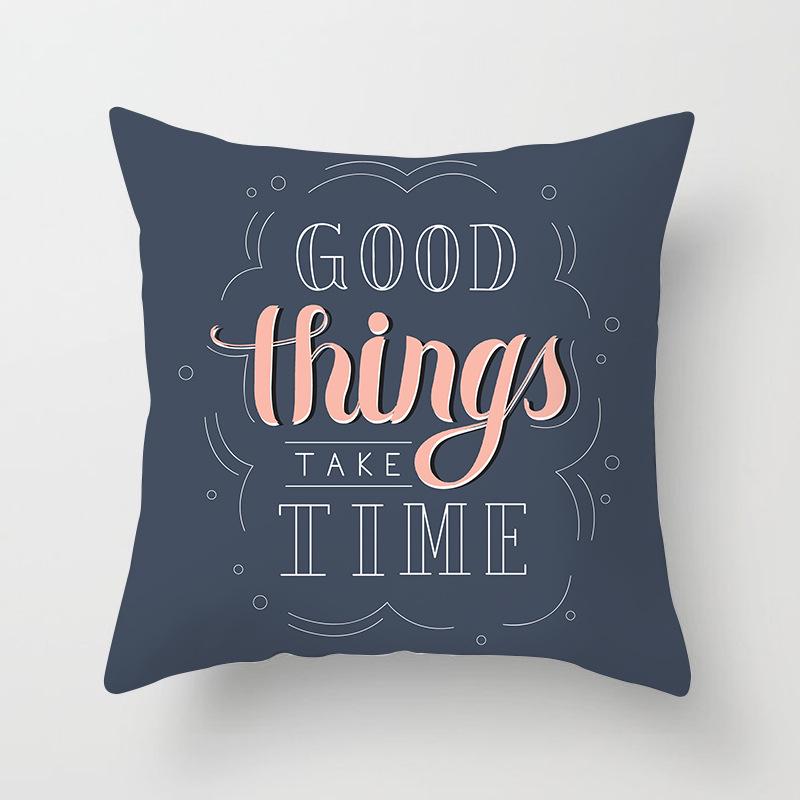 Nordic Black Letter Pillow Cushion Cover Living Room Sofa Car Pillow Cover Home Furnishings