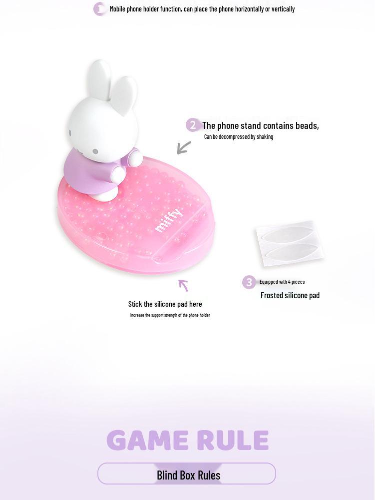 Miffy Cute Foldable Telescopic Phone Holder - Universal Desktop Stand for Streaming and Watching Dramas.