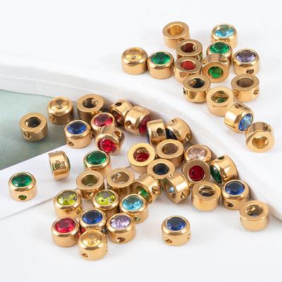 10pcs Stainless Steel Glass Charms Jewelry Making 6mm Colorful Glass Bead Pendants with Hole for DIY Necklace Bracelet Earrings