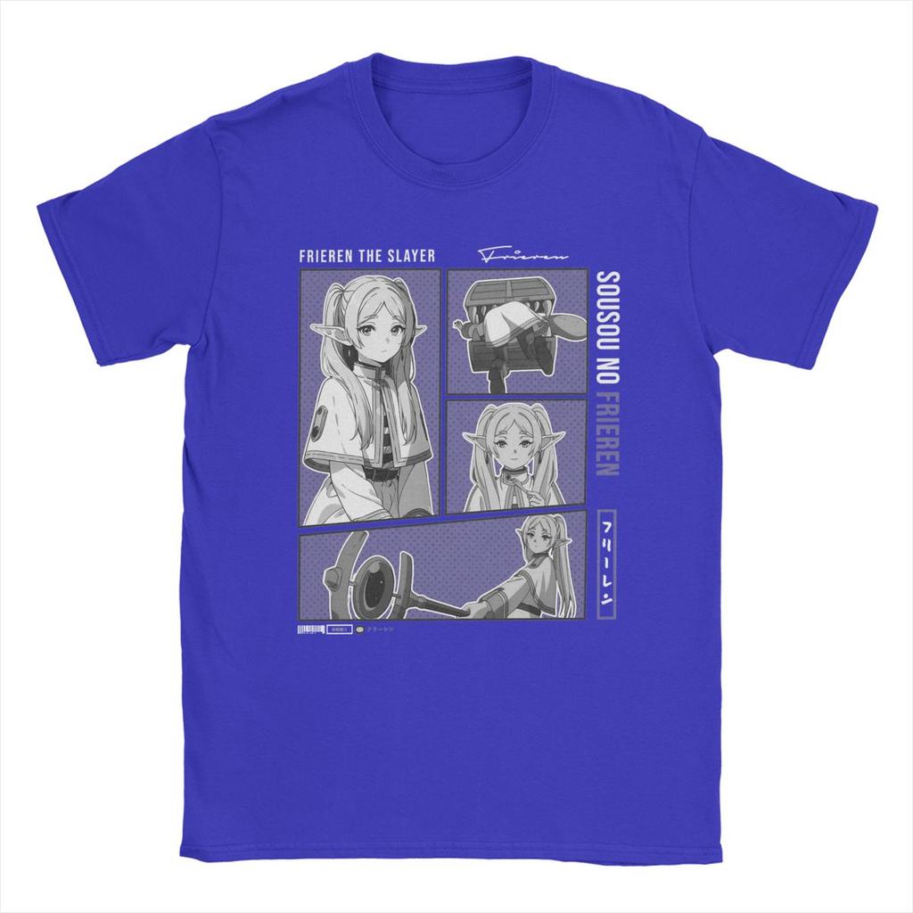 Sousou No Frieren Ανδρικό T-Shirt Ιαπωνικό Anime Vintage 100% Βαμβακερό Μπλουζάκι Κοντομάνικο T-Shirt με Στρογγυλή Λαιμόκοψη Ιδέα Δώρου Τοπ