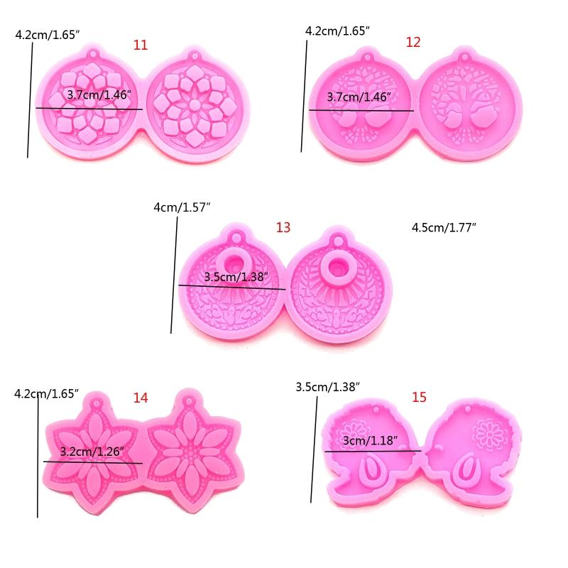 1PC Creative Silicone Casting Molds Necklace Molds Suitable for Necklace and Earrings with Heart Flower Shape Pendant