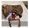 European & American Retro Leopard Print Shoulder Bag - Large Capacity, Stylish Mommy Tote