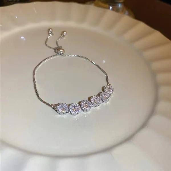Luxurious Colorful Crystal Chain Bracelet For Women Personalized Daily Accessory Party Jewelry Birthday Anniversary Gift