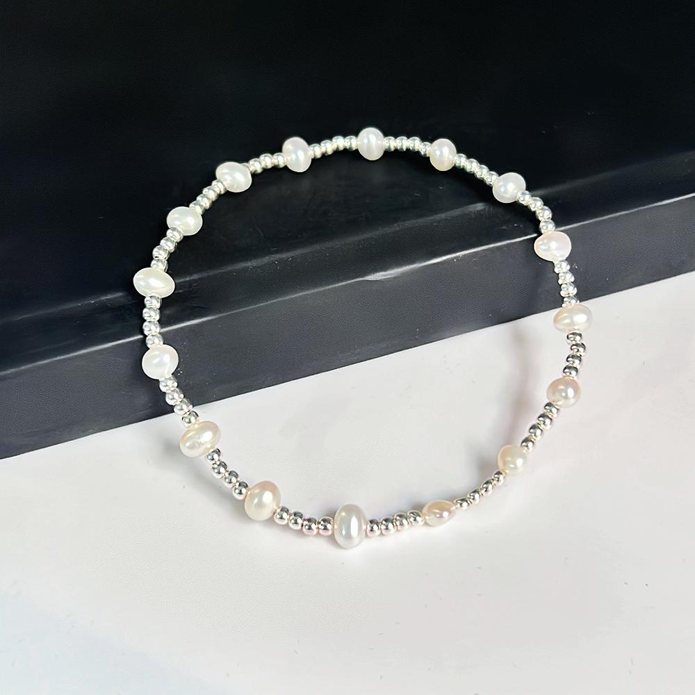 Fine 14k Gold Filled Bead with Freshwater Pearl Bracelet S925 Sterling Silver for Women Girls Making Jewelry