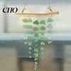 Colorful Glass Wind Chime Sea Chime, Handmade Driftwood Coastal Gift Hanging for Home Beach House Window Decor Unique Art