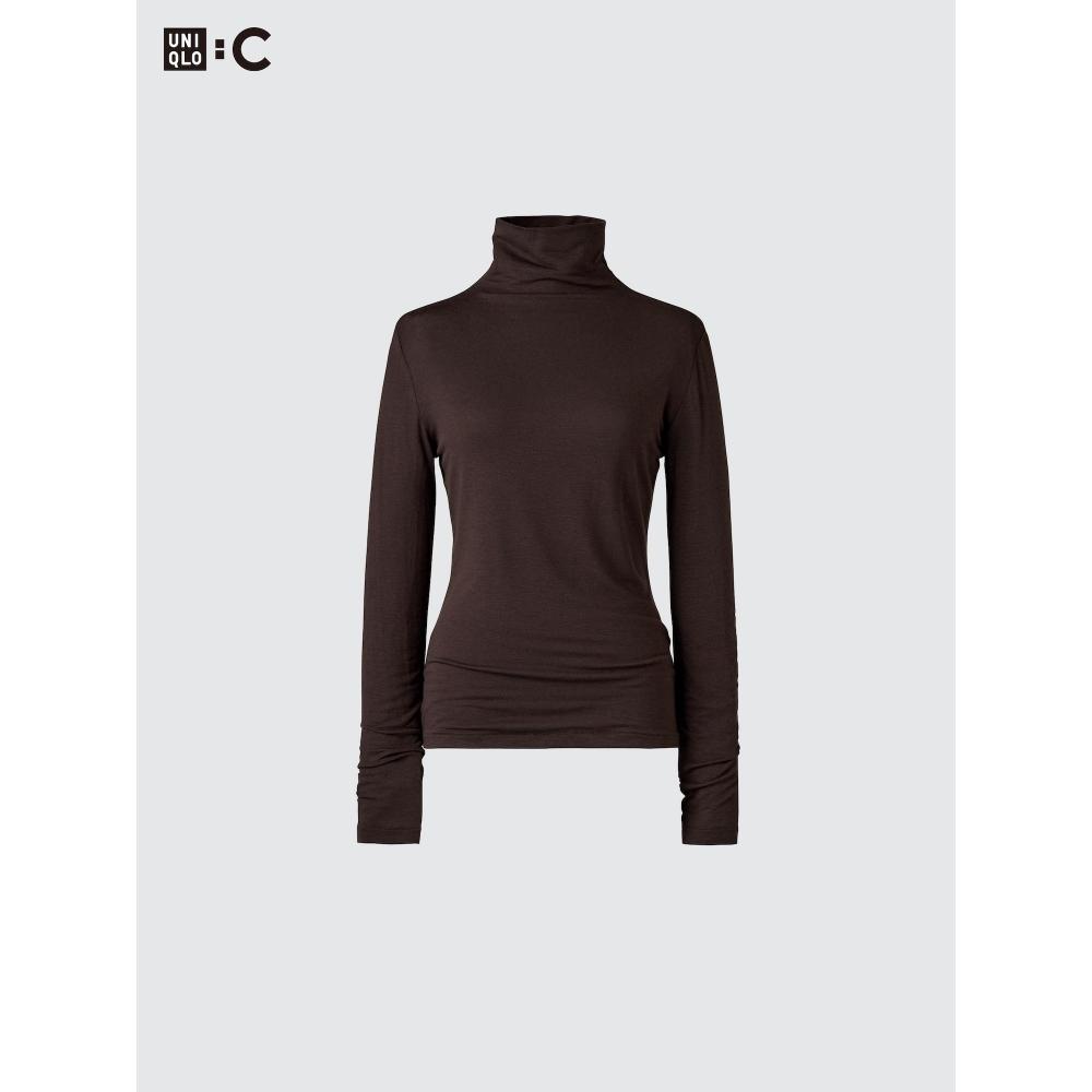Uniqlo UlTra Warm HeaTTech Cashmere Blend TurTle Neck T Long Sleeve