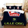 L-Lille OSC Bettwäsche Set Fußballverein Baby LOGODuvetbezug Kissenbezug für Jungen Schlafzimmer Einzelbett Twin Full Queen King Size Geschenk