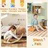 Wooden Balance Board for Kids, Wobble Board with Silent Felt for Sensory Play, Orange