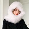 weaving fox fur snow hat women's scarf hat integrated winter warmth and cold resistance thickened fur scarf hat