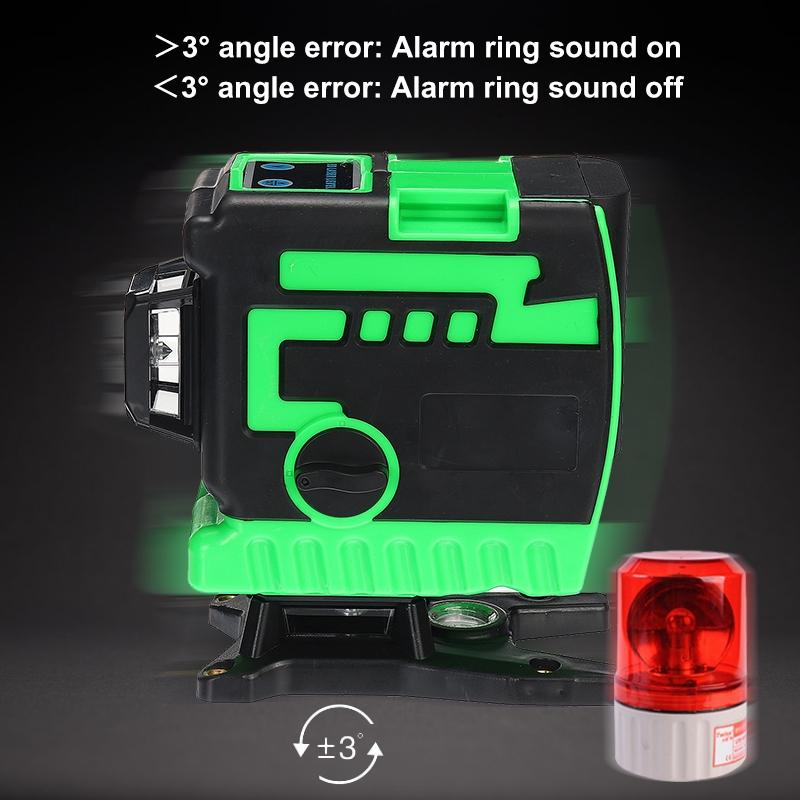 New 3D 12 Green Lines Laser Level+Tripod+Bag 505nm 360 Degree Rotation Auto Leveling Horizontal Vertical Laser Beam for Wall