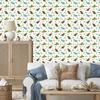 Parrot Wallpaper White, Lime and Light Gray for Living Room and Bedroom 50x1000