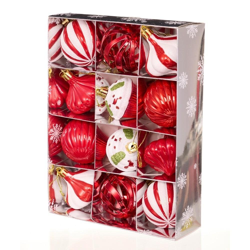12Pcs/Box 6CM Christmas Hanging Balls Shatterproof Electroplated Painted Christmas Ball Set Plastic Christmas Hanging Ornament