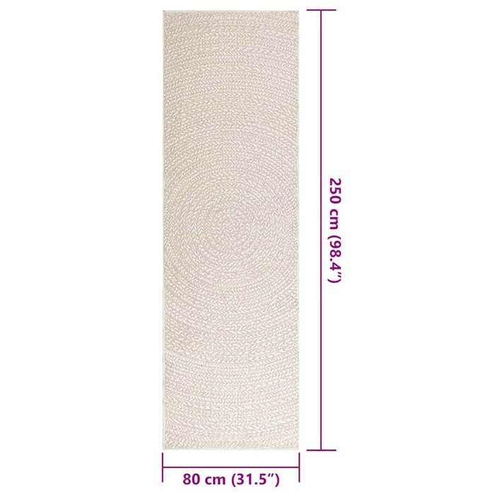 VidaXL ZIZUR Rug Cream 80x250 Cm Jute Look Indoor Outdoor, Outdoor Rug, Floor Mat, Indoor Rug, 4010374